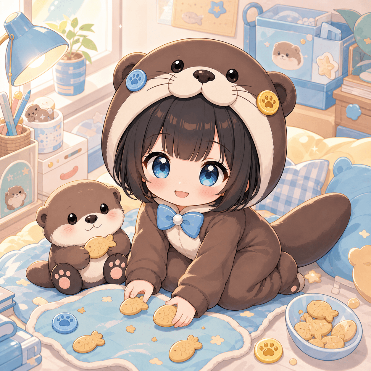 Otter O character intro anime art